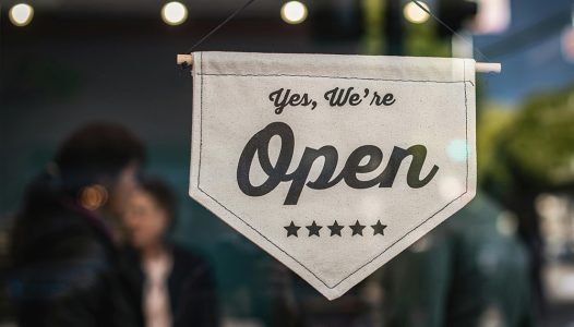 Store with open sign